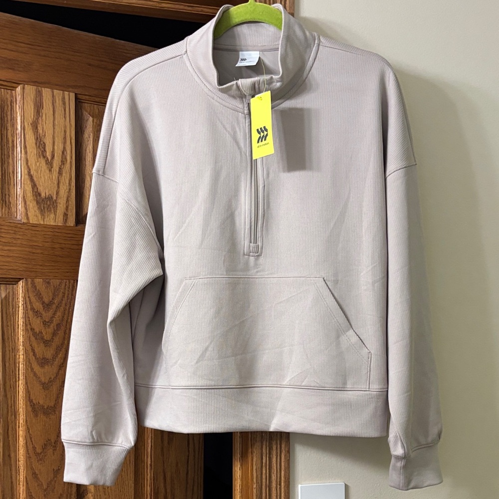 All in Motion Light Gray Quarter-Zip Pullover